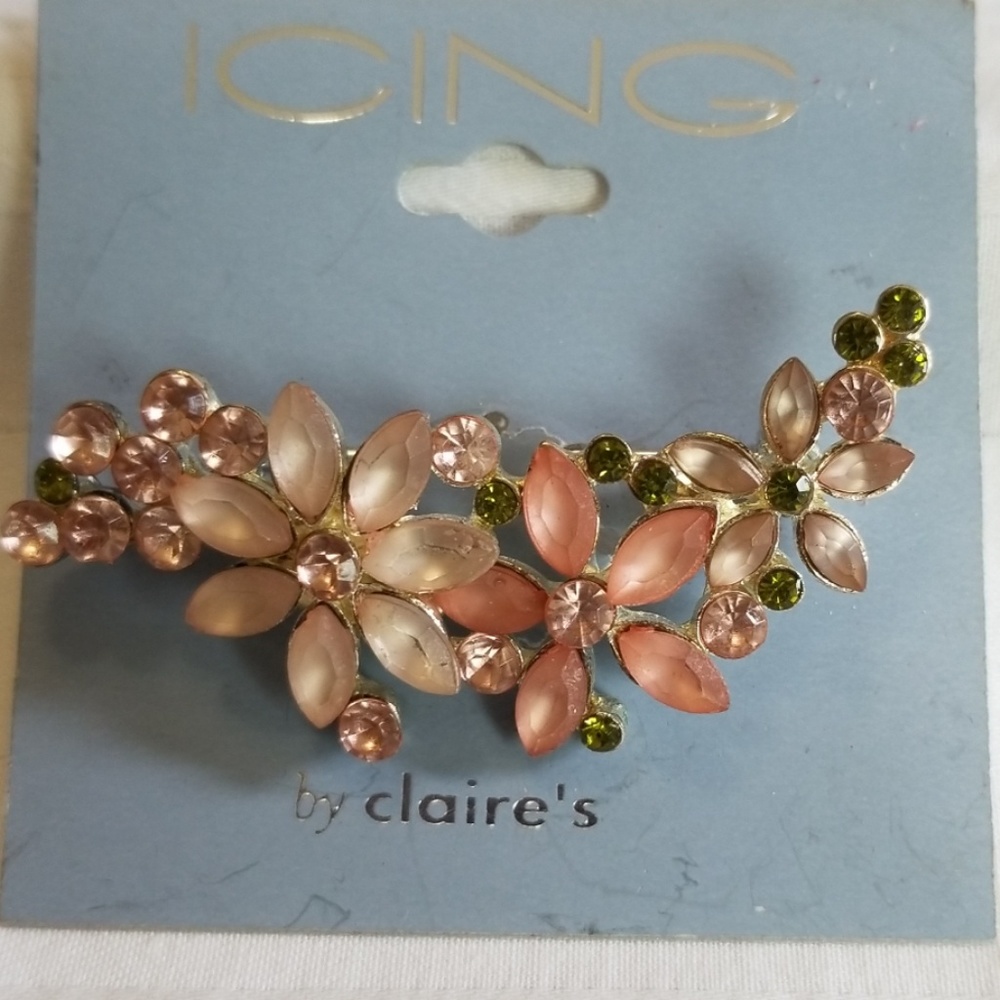 Icing Pink Floral Rhinestone Brooch